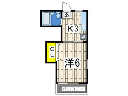 グリーンハイツ110(1K/2階)の間取り写真