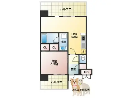 PHOERME城北公園(1LDK/5階)の間取り写真