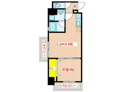 ロイヤルセンチュリー川内駅中央(1LDK/6階)の間取り写真