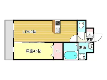 第50川崎ビル(1LDK/9階)の間取り写真