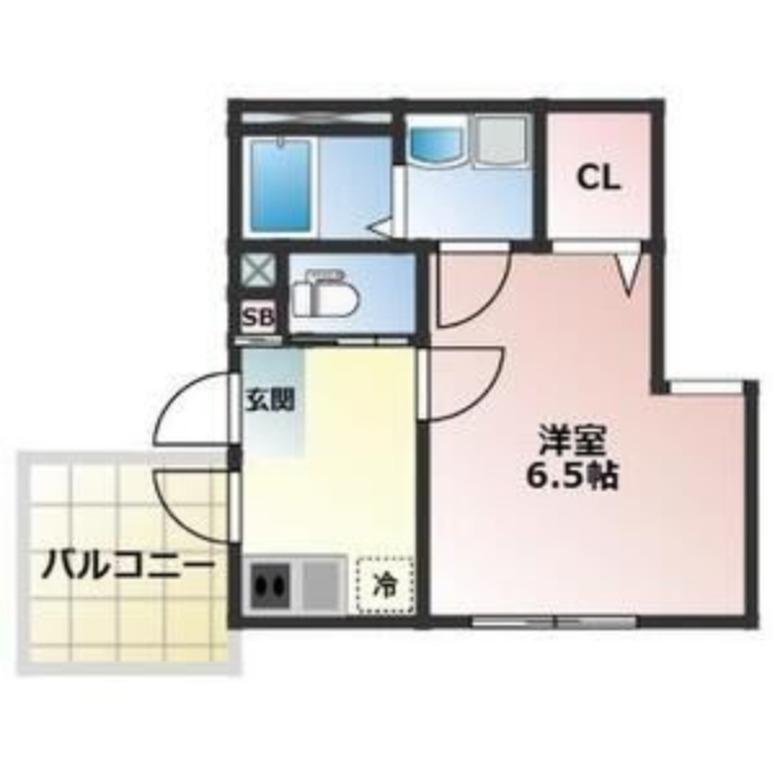 ALEGRIA津久野サウス(1K/2階)の間取り写真