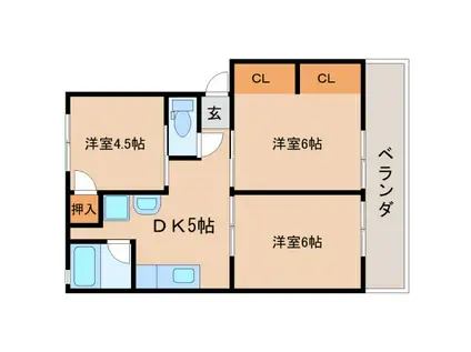 ハイツモリモト(3DK/2階)の間取り写真