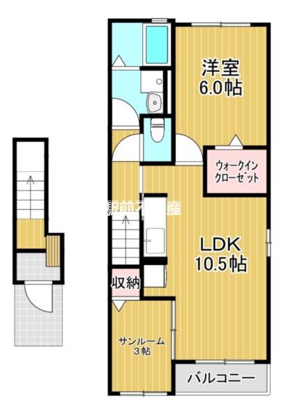 エミネンス(1LDK/2階)の間取り写真