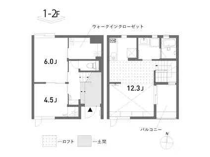 小日向ヒルテラス(2LDK/1階)の間取り写真