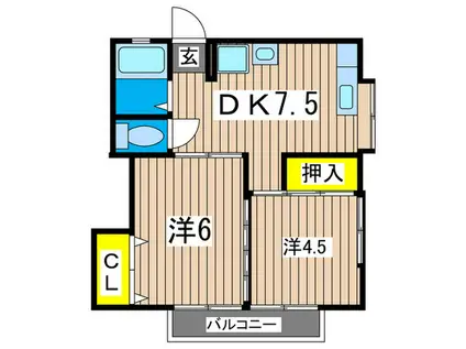 モアナ桜山(2DK/2階)の間取り写真