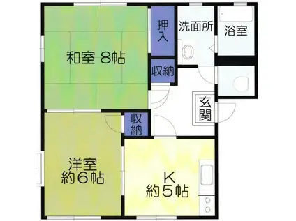 ヴィレッジ白山(2K/2階)の間取り写真