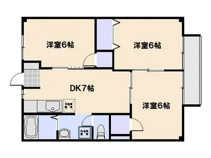 ニューシティ久保田(3DK/2階)の間取り写真