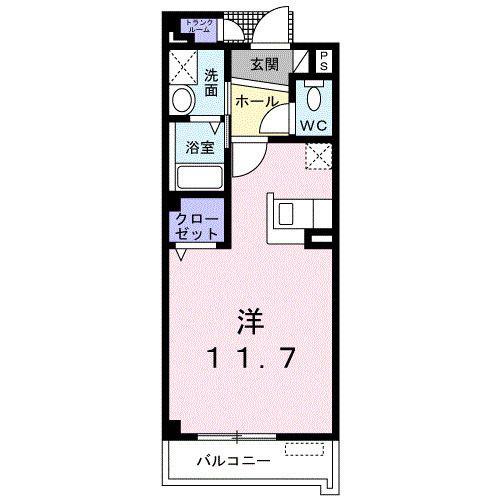 プレーヌ・フルサワ(ワンルーム/3階)の間取り写真