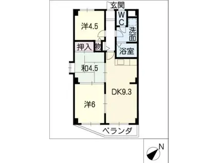 GRAND CHARIOT(3DK/1階)の間取り写真