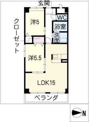 マーヴェラス(2LDK/5階)の間取り写真