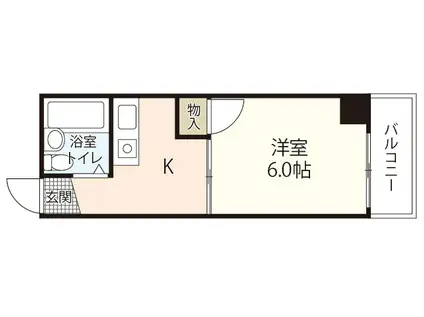 AXA舟入通(1K/4階)の間取り写真