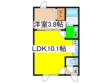 スターロード(1LDK/2階)の間取り写真