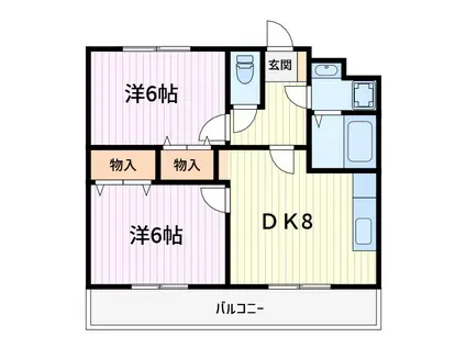 コートエスタ(2DK/3階)の間取り写真