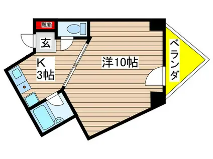 マリオン吹上ビル(1K/3階)の間取り写真