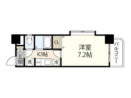 グランディールM(1K/2階)の間取り写真