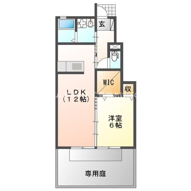 ボンフール(1LDK/1階)の間取り写真