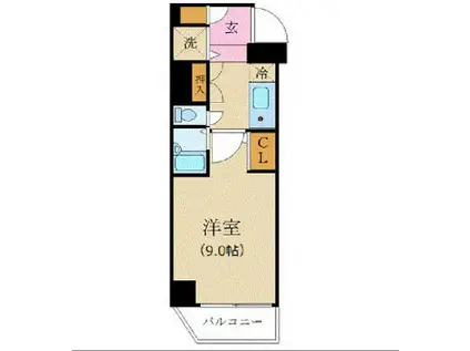 カスタリア新宿(1K/10階)の間取り写真