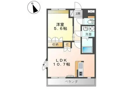 フローラルスクエア(1LDK/2階)の間取り写真