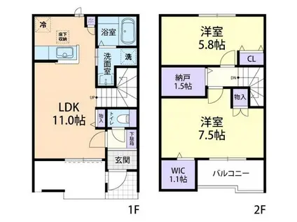 ROYAL B(2LDK/1階)の間取り写真