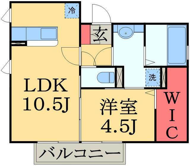 ピースランド(1LDK/1階)の間取り写真