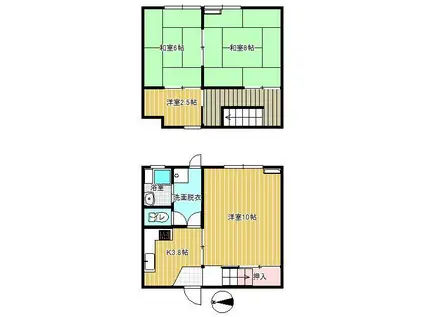 片野アパート(4K/2階)の間取り写真