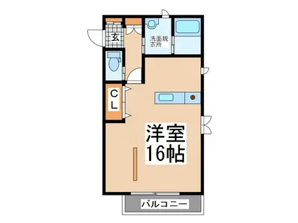 コーポヒロ NO.3(ワンルーム/1階)の間取り写真