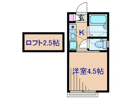 グローリア菊名(1K/2階)の間取り写真