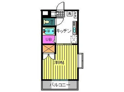 アメニティーハウス古川(1K/1階)の間取り写真