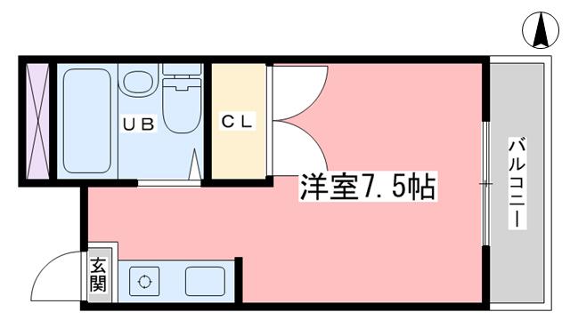 フローレンスII(ワンルーム/3階)の間取り写真