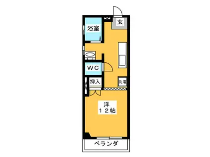 ソレイユ(ワンルーム/3階)の間取り写真