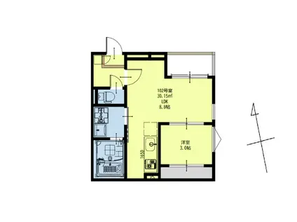 REGALESTフェリチタ南仙台(1LDK/1階)の間取り写真