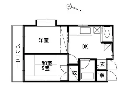 笹下ハイツ(2DK/2階)の間取り写真