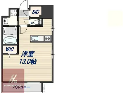アバンティ桜宮(ワンルーム/6階)の間取り写真