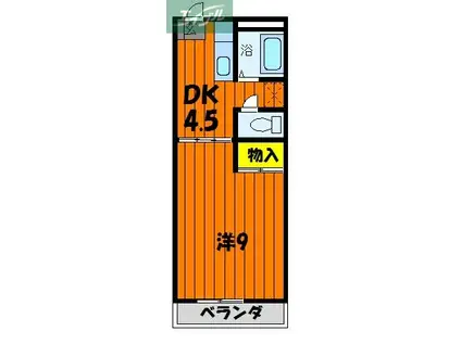 カーサプリメーラ(1DK/2階)の間取り写真