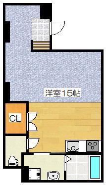 ORIENT BLD NO59 TWINS(ワンルーム/1階)の間取り写真