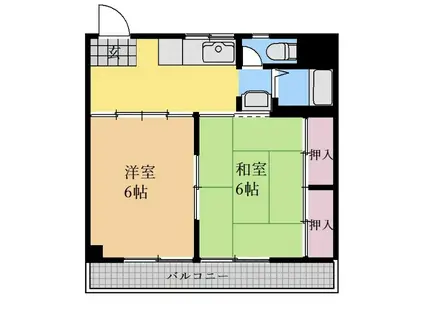 マンションルンビニーI(2K/4階)の間取り写真