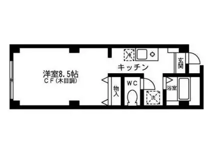 クレール松が谷(1K/1階)の間取り写真