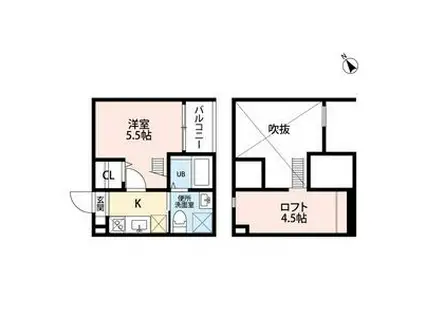 LUCE(1K/2階)の間取り写真