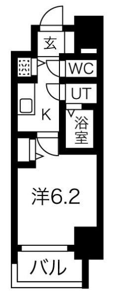 ファステート大阪ドームシティ(1K/2階)の間取り写真