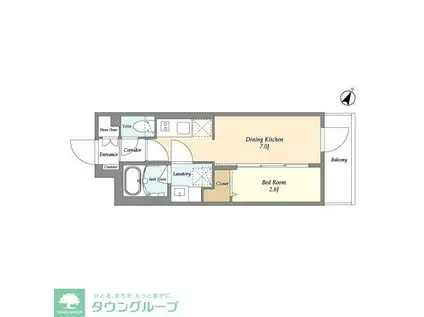 グランカーサ千駄木(1DK/1階)の間取り写真