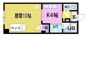 ユートピア清田32(1K/2階)の間取り写真