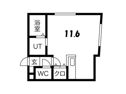 GARDEN サウス 1(1K/2階)の間取り写真
