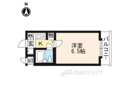 DETOM-1烏丸鞍馬口Ⅱ(1K/4階)の間取り写真