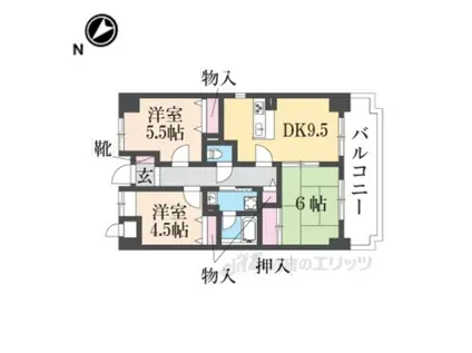 エール豊岡(3DK/4階)の間取り写真
