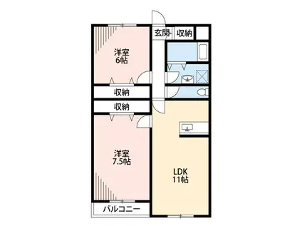 カンズ・ボヌール(3LDK/3階)の間取り写真