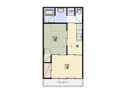 グラッセ前田(2K/1階)の間取り写真