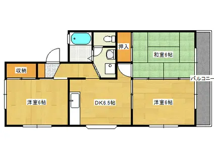 クレスト古江(3DK/2階)の間取り写真