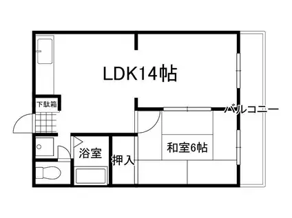 ル・モンド楓(1LDK/3階)の間取り写真
