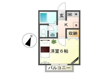 カーサ・カナン(1K/1階)の間取り写真