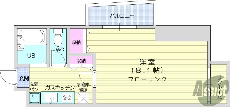 K2宮町ビル(1K/2階)の間取り写真